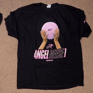 Angel ReeseReebok Black and Pink Graphic Tee